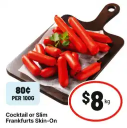 IGA Cocktail or Slim Frankfurts Skin-On offer