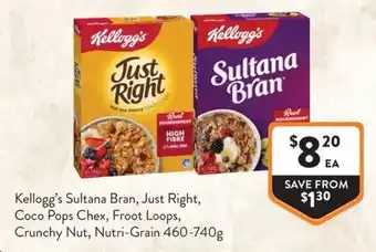 Foodworks Kelloggs Sultana Bran Just Right offer