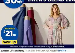 Spotlight European Linen Chambray offer