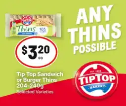 IGA Tip Top Sandwich or Burger Thins offer