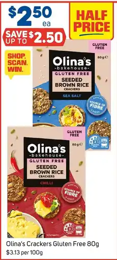Foodland Olina's-bakehouse Gluten Free Seeded Brown Rice Crackers offer