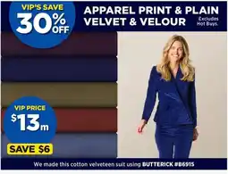 Spotlight Apparel Print & Plain Velvet & Velour offer