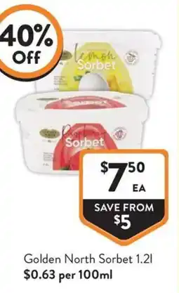 Foodworks Golden North Sorbet offer