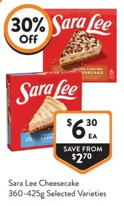 Foodworks Sara Lee Cheesecake offer