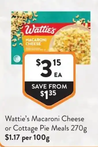 Foodworks Wattie's Macaroni Cheese offer