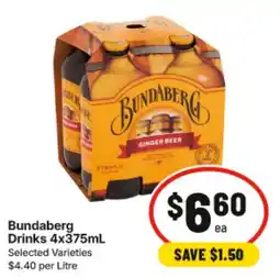 IGA Bundaberg Drinks 4x375mL offer