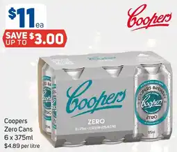 Foodland Coopers Zero Cans offer