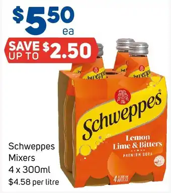 Foodland Schweppes Mixers offer