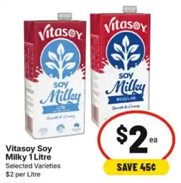 IGA Vitasoy Soy Milky 1 Litre Selected Varieties offer