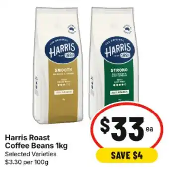IGA Harris Roast Coffee Beans Selected Varieties offer