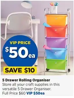Spotlight 5 Drawer Rolling Organiser offer