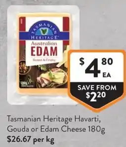 Foodworks Tasmanian Heritage Havarti offer