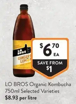 Foodworks LO BROS Organic Kombucha Selected Varieties offer