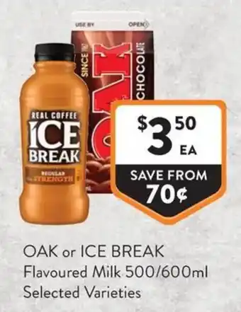 Foodworks Oak or Ice Break Flavoured Milk offer