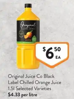 Foodworks Original Juice Co Black Label Chilled Orange Juice offer