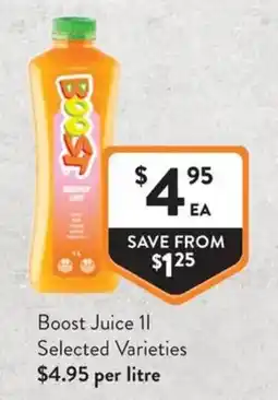 Foodworks Boost Juice 1l Selected Varieties offer