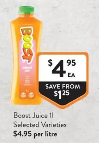 Foodworks Boost Juice 1l Selected Varieties offer