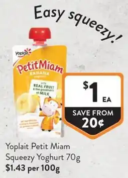Foodworks Yoplait Petit Miam Squeezey Yoghurt offer
