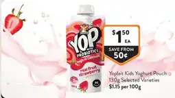 Foodworks Yoplait Kids Yoghurt Pouch offer