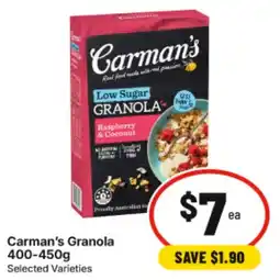 IGA Carman's Granola offer