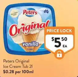 Foodworks Peters Original Ice Cream Tub 2l offer