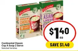 IGA Continental Classic Cup A Soup 2 Serve Selected Varieties offer