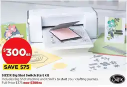 Spotlight Sizzix Big Shot Switch Start Kit offer