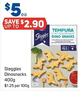 Foodland Steggles Dinosnacks offer