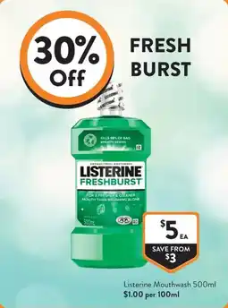 Foodworks Listerine Freshburst offer