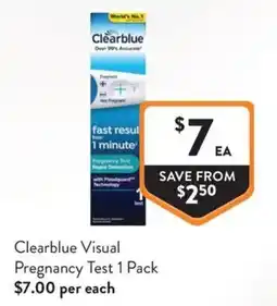 Foodworks Clearblue Visual Pregnancy Test offer
