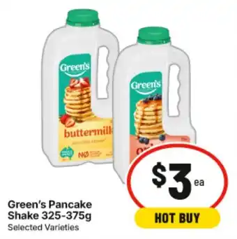 IGA Green's Pancake Shake offer