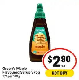 IGA Green's Maple Flavoured Syrup offer