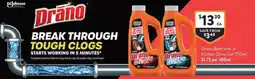 Foodworks Drano Bathroom or Kitchen Drain Gel offer
