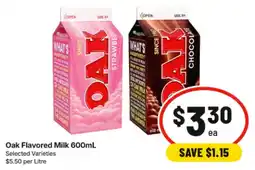 IGA Oak Flavored Milk offer