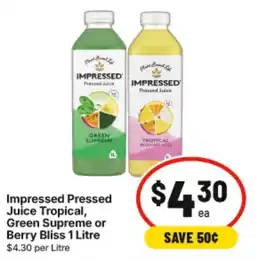 IGA Impressed Pressed Juice offer