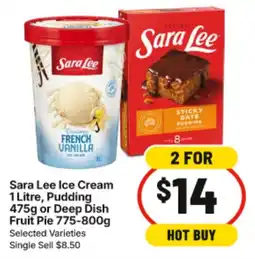 IGA Sara Lee Ice Cream Pudding offer