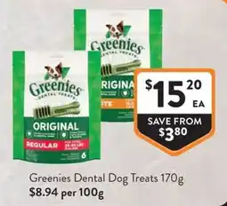 Foodworks Greenies Dental Dog Treats offer