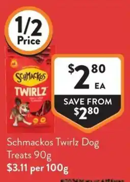 Foodworks Schmackos Twirlz Dog Treats offer