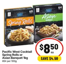 IGA Pacific West Cocktail Spring Rolls or Asian Banquet offer