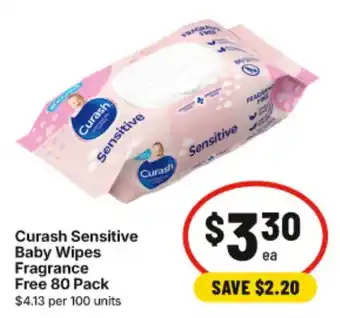 IGA Curash Sensitive Baby Wipes Fragrance Free offer