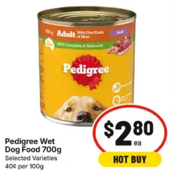 IGA Pedigree Wet Dog Food 700g Selected Varieties offer