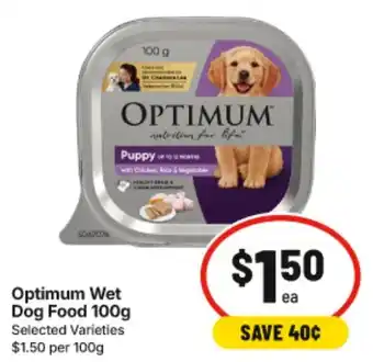 IGA Optimum Wet Dog Food offer