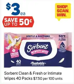Foodland Sorbent Intimate Wipes offer