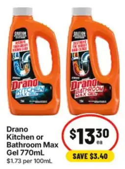 IGA Drano Kitchen or Bathroom Max Gel offer