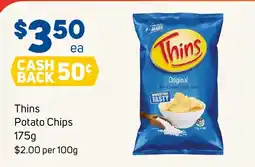 Foodland Thins Potato Chips offer