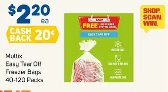Foodland Multix Easy Tear Off Freezer Bags offer