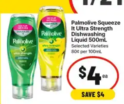 IGA Palmolive Squeeze It Ultra Strength Dishwashing Liquid offer