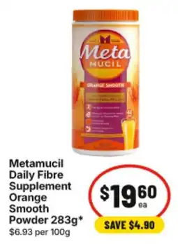 IGA Metamucil Daily Fibre Supplement Orange Smooth Powder offer