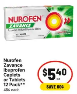 IGA Nurofen Zavance Ibuprofen Caplets offer