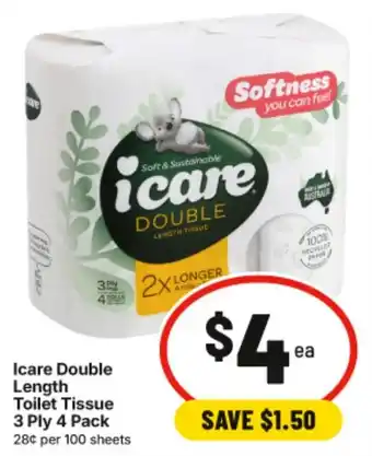 IGA Icare Double Length Toilet Tissue offer